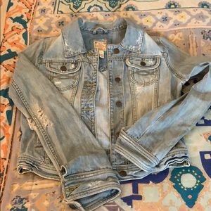 Abercrombie & Fitch distressed blue jean jacket